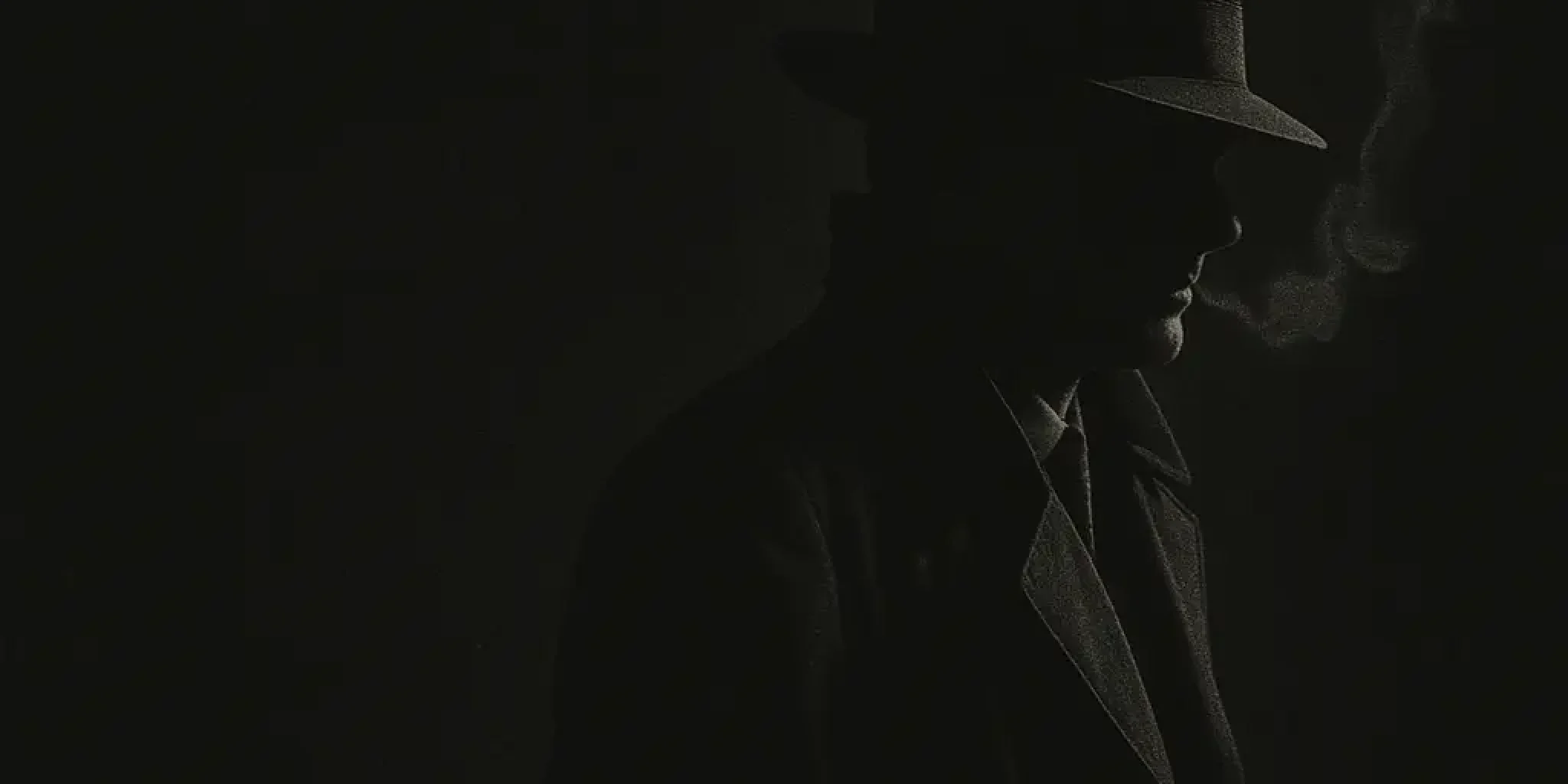 detective dark background smoke